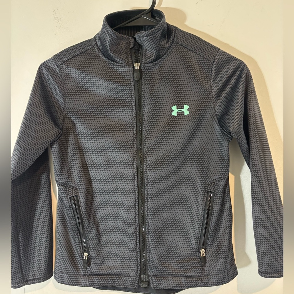 Under Armour Storm 2 Water Wind Resistant Youth Size Small Girl Zip Up Jacket